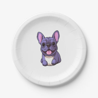 Assiettes En Carton Lilac French Bulldog 7