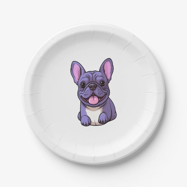 Assiettes En Carton Lilac French Bulldog 7 (Devant)