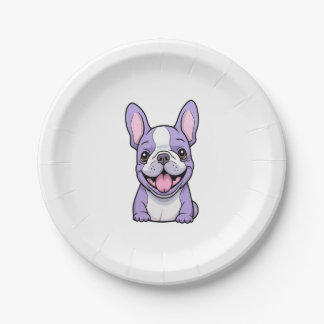 Assiettes En Carton Lilac French Bulldog 8