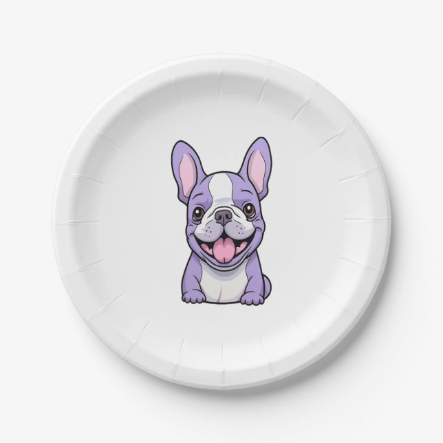 Assiettes En Carton Lilac French Bulldog 8 (Devant)