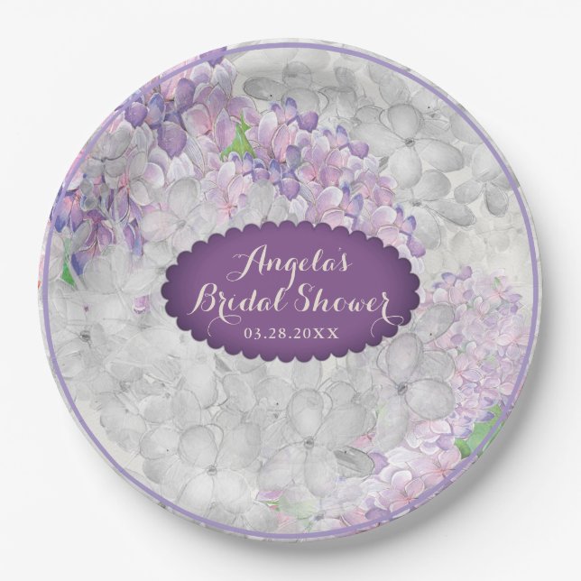 Assiettes En Carton Lilac Loveliness Scallopet Violet (Devant)