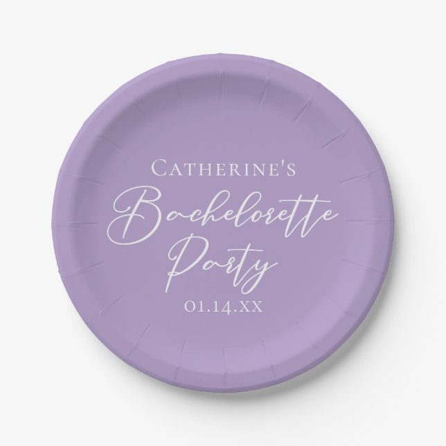 Assiettes En Carton Lilac Purple Bachelorette Party Personalized (Devant)