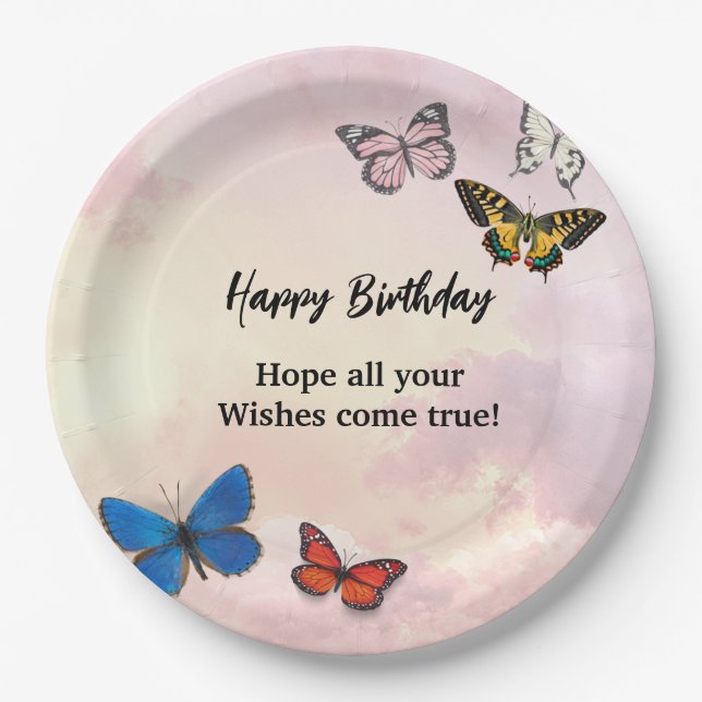 Assiettes En Carton Lilac rose Dreampped Papier déchiré Plaque (Devant)