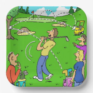 Assiettes En Carton L'illustration de Golfer's Lucky Golf sur