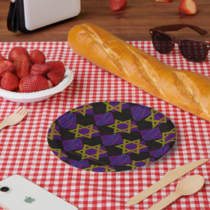 Assiettes En Carton L'image à thème Hanukkah de SlipperyJoe's jaune do