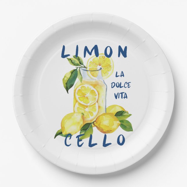 Assiettes En Carton Limoncello Italy –La Dolce Vita Lemon Summer Party (Devant)