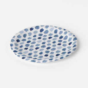 ASSIETTES EN CARTON L'INDIGO BLEU DE LA MARINE ORGANIQUE DOIT TIE DYE