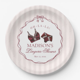 Assiettes En Carton Lingerie de douche rouge Bourgogne Enterrement de 