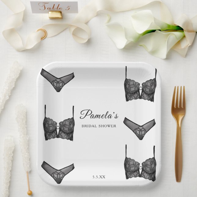 Assiettes En Carton Lingerie Fête des mariées Bachelorette Motif (Mariage)