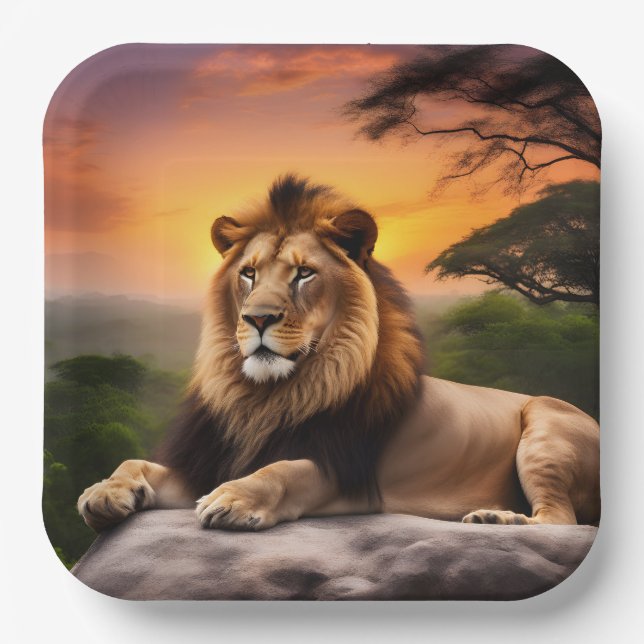 Assiettes En Carton Lion (Recto)