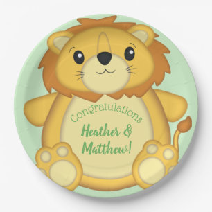Assiettes En Carton Lion Baby shower Safari