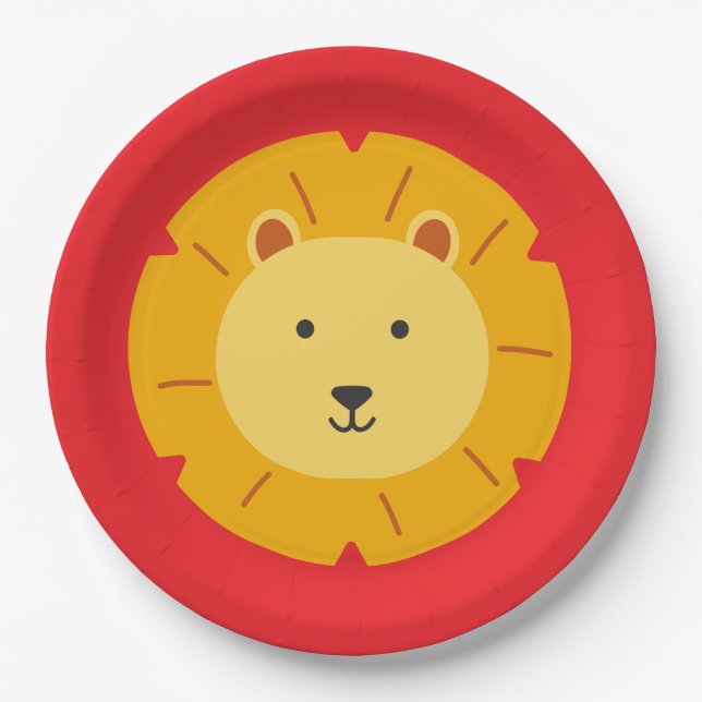 Assiettes En Carton Lion Birthday Kids Room Wall Art Plaques de papier (Devant)