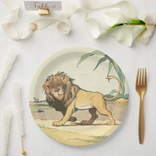 Assiettes En Carton Lion, Roi de la Jungle