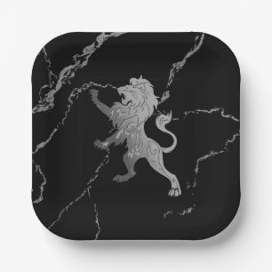 Assiettes En Carton Lion royal d'argent