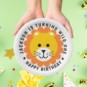 Assiettes En Carton Lion Wild One Jungle Safari Anniversaire de enfant