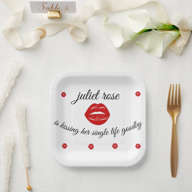 Assiettes En Carton Lips EVJF (Mariage)