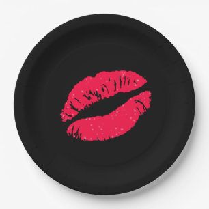 Assiettes En Carton Lipstick Kiss