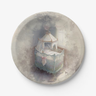 Assiettes En Carton Lit bébé Shabby Chic Blue