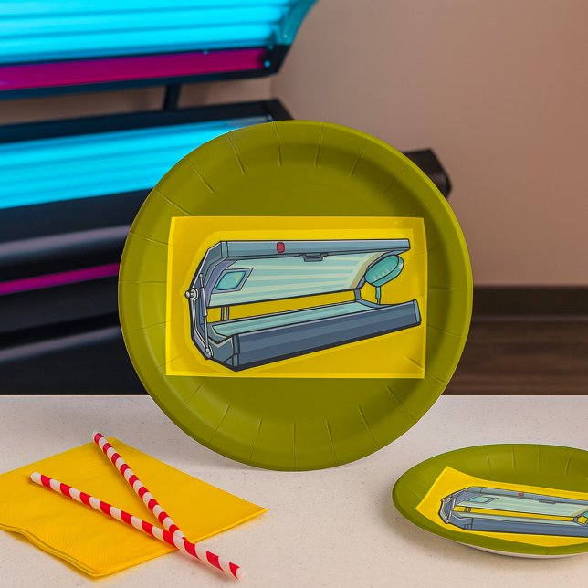 Assiettes En Carton Lit de bronzage Retro Spa (Créateur téléchargé)
