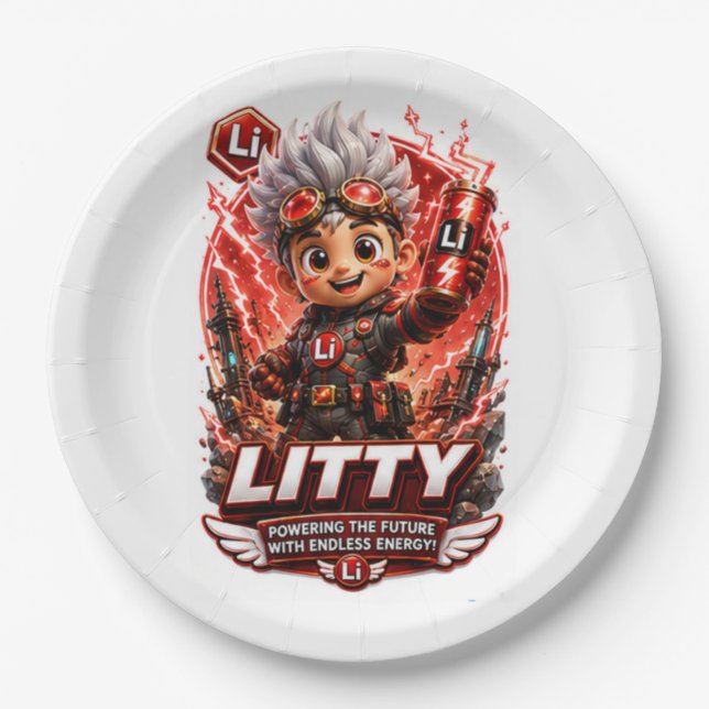 Assiettes En Carton lithium FÊTE D'ANNIVERSAIRE (Devant)