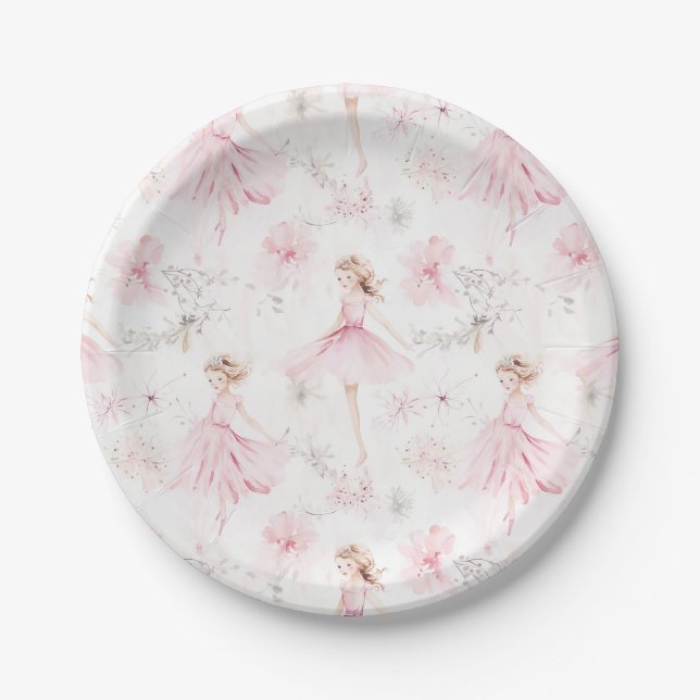 Assiettes En Carton Little Ballerina #7 - Blonde Girl (Devant)