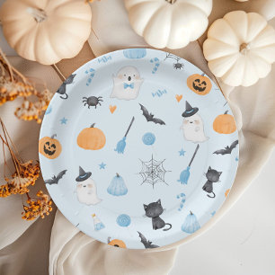Assiettes En Carton Little Boo est presque dû baby shower bleu