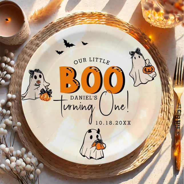 Assiettes En Carton Little Boo Halloween 1er anniversaire (Créateur téléchargé)