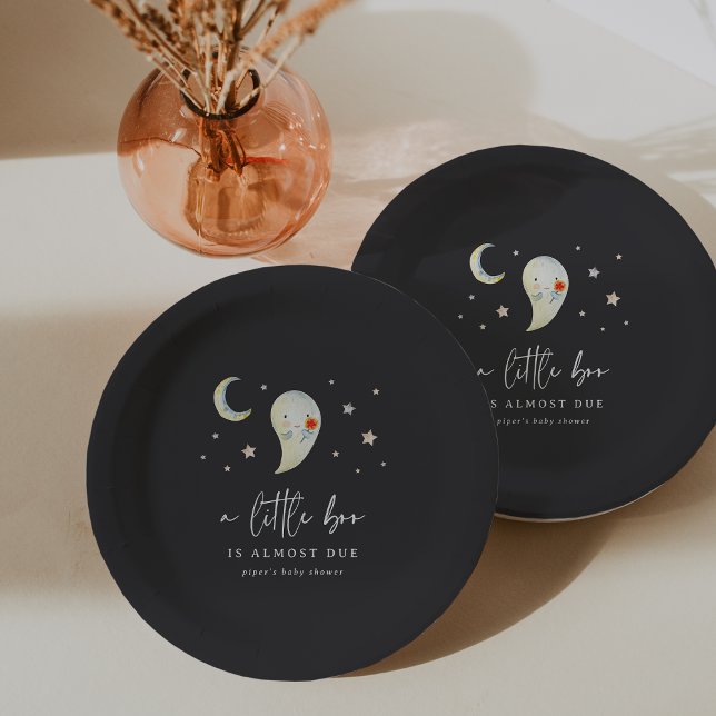 Assiettes En Carton Little Boo Halloween Ghost Baby Shower (Créateur téléchargé)