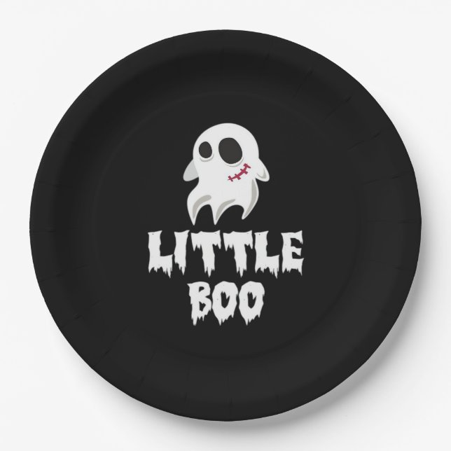 Assiettes En Carton Little Boo In Halloween Cool Graphic (Devant)