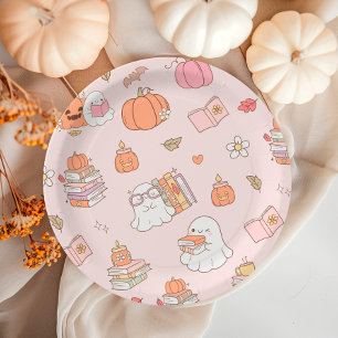 Assiettes En Carton Little Boo rose Whimsical Books Baby shower