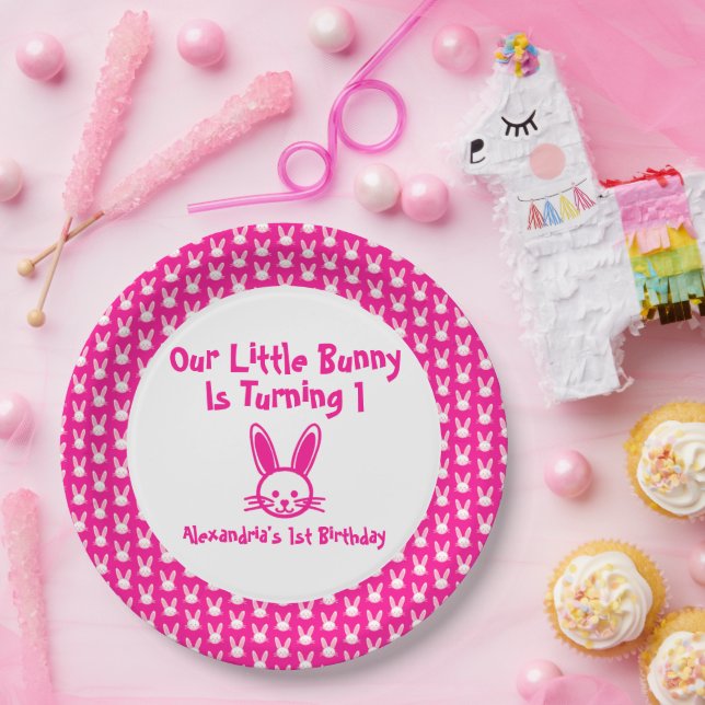 Assiettes En Carton Little Bunny 1er anniversaire (Fête)