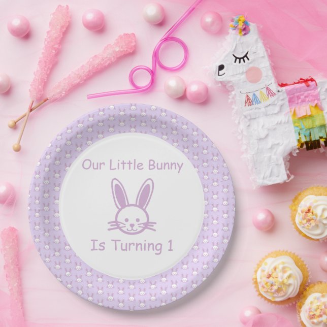 Assiettes En Carton Little Bunny 1er anniversaire (Fête)
