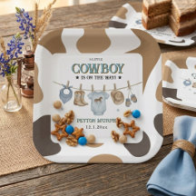 Little Cowboy Clothesline Baby Shower Carré