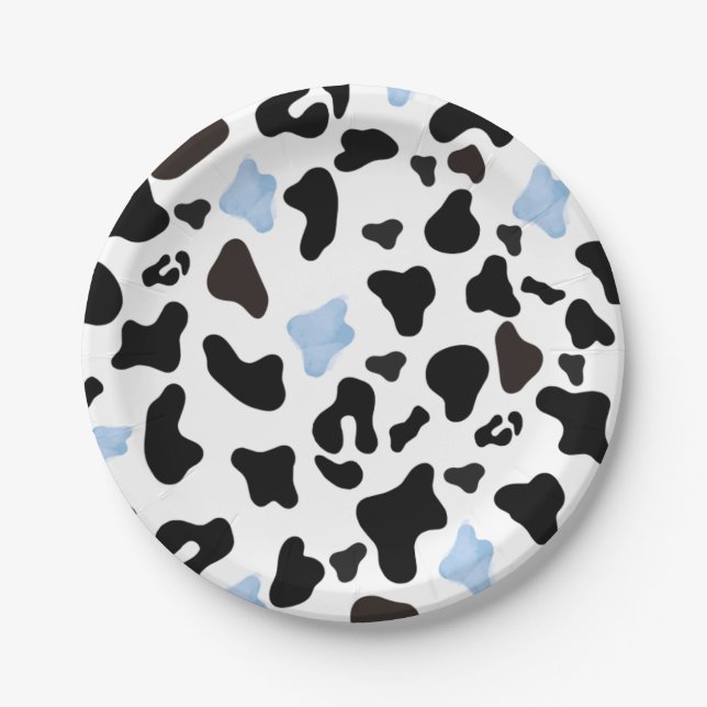 Assiettes En Carton Little Cowboy Cow Print Paper Plates (Devant)