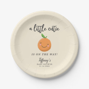 Assiettes En Carton Little Cutie Baby shower jaune Clémentine