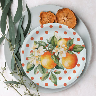 Assiettes En Carton Little Cutie Orange Clementine Baby shower Favoris