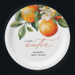 Assiettes En Carton Little Cutie Orange Clementine Baby shower Favoris<br><div class="desc">Little Cutie Orange Clementine Baby shower Favor Papier Plates présente un beau bouquet d'oranges aquarelles et de fleurs ainsi qu'un élégant type de calligraphie.</div>