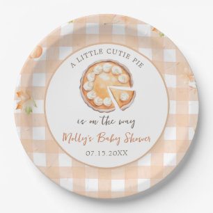 Assiettes En Carton Little Cutie Pie Fall Citrouille En vichy Baby sho