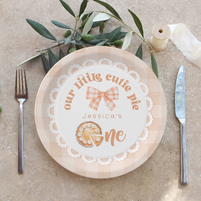 Assiettes En Carton Little cutie Pie tourne Un 1er anniversaire (Créateur téléchargé)