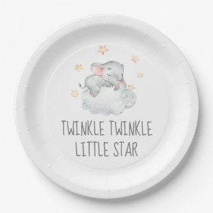 Assiettes En Carton Little Elephant Girl Twinkle Twinkle Little Star
