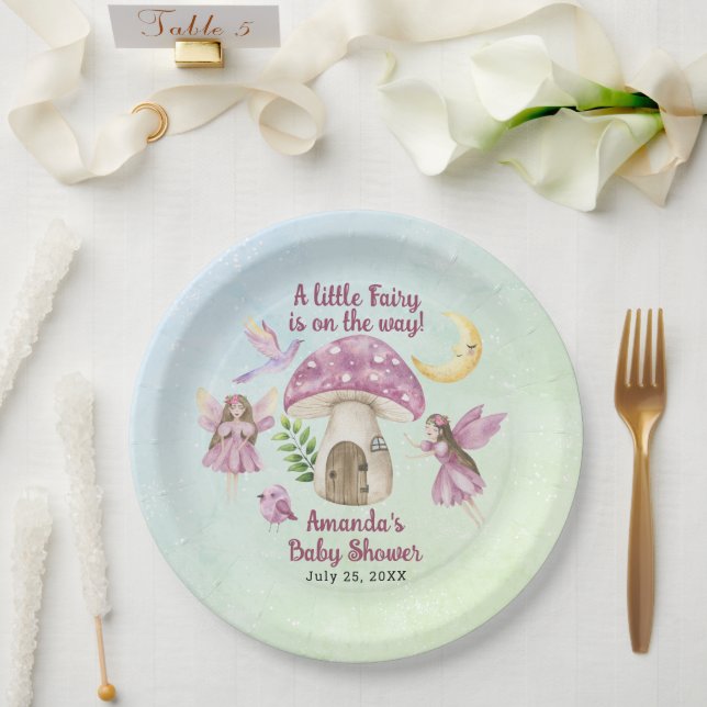 Assiettes En Carton Little Fairy Whimsical Baby Shower (Mariage)
