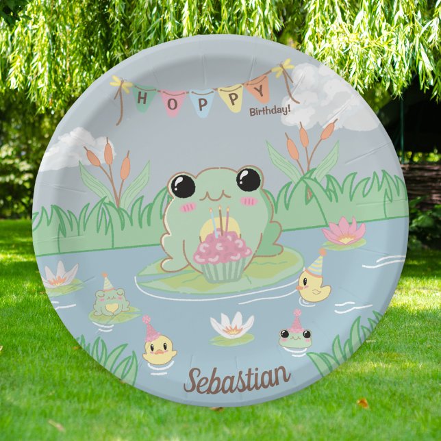 Assiettes En Carton Little Frog Pond Kid's Birthday (Créateur téléchargé)