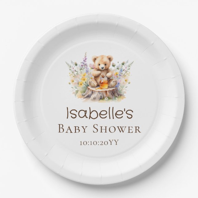 Assiettes En Carton Little Honey sur The Way Livres pour le Baby showe (Devant)