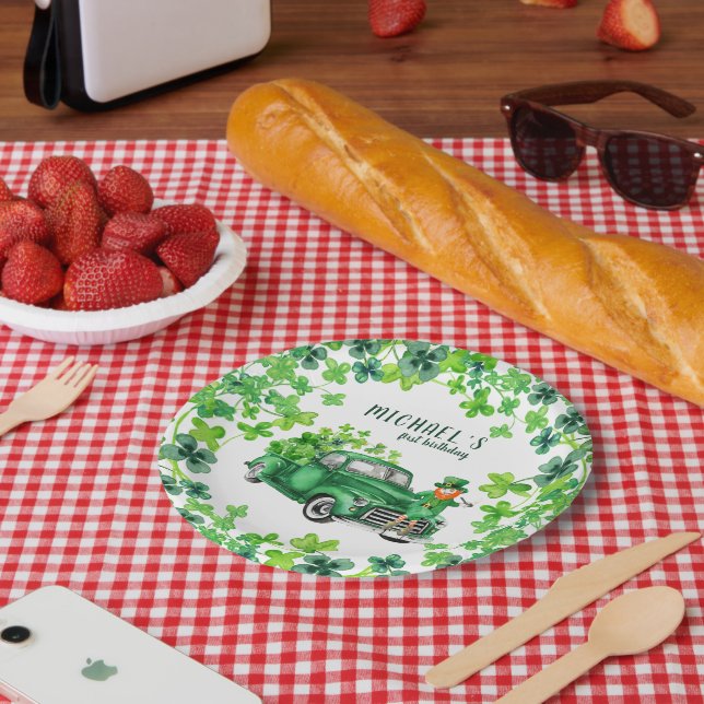 Assiettes En Carton Little Leprechaun Camion fête d'anniversaire (Pique-nique)