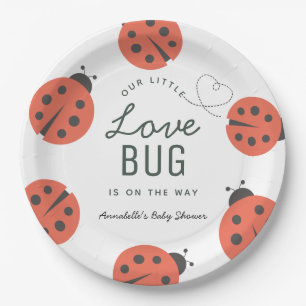 Assiettes En Carton Little Log Baby shower Ladybug