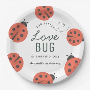Assiettes En Carton Little Log Bug Ladybug Plaques de papier d'anniver