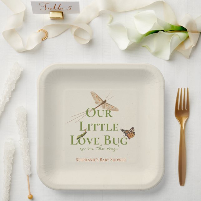 Assiettes En Carton Little Love Bug Baby shower Genre Neutre (Mariage)
