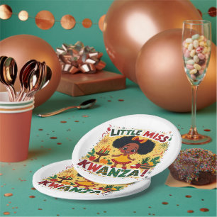 Assiettes En Carton Little Miss Kwanza Afro American Kwanaz héritage
