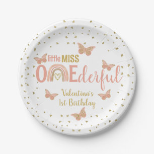Assiettes En Carton Little Miss ONEderful Premier Anniversaire Papillo