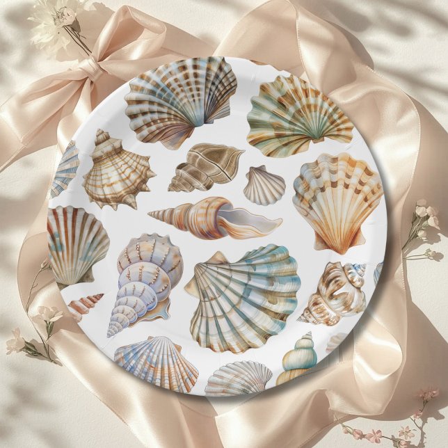 Assiettes En Carton Little Pearl Sea You Soon Girl Baby Shower (Créateur téléchargé)